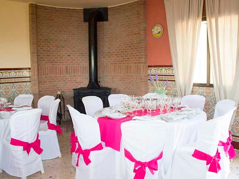 Alquileres Fernández Acuña sillas con decoración fucsia